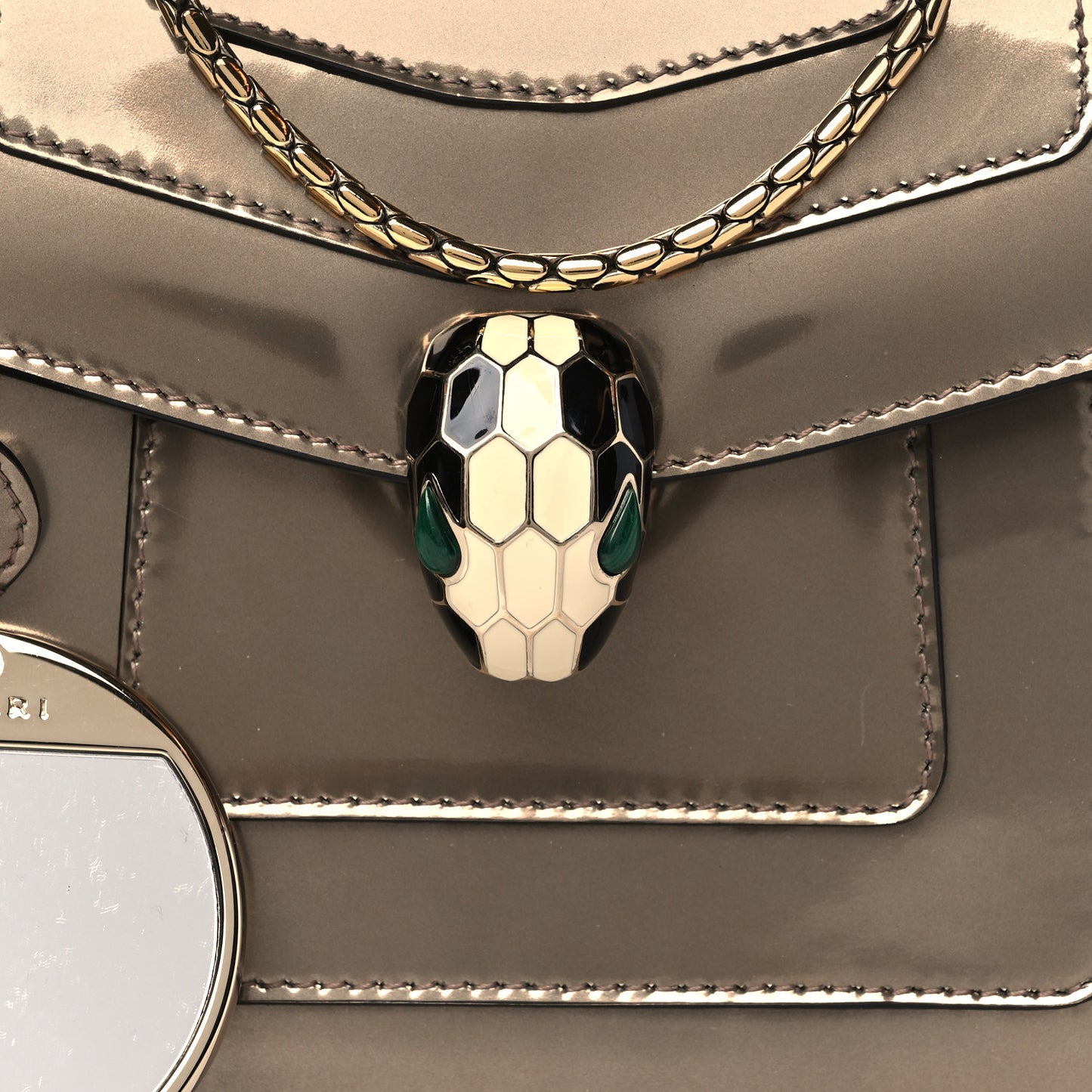 Metallic Calfskin Serpenti Forever Crossbody Bag Bronze