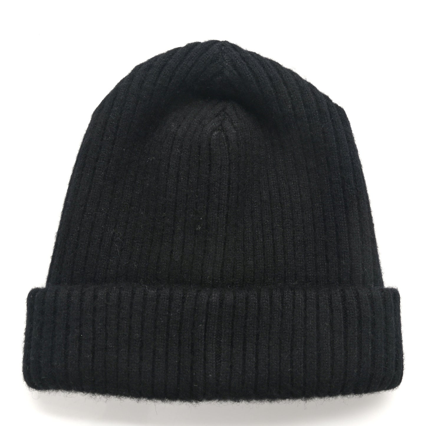 Cashmere Sequins Logo Beanie Hat Black