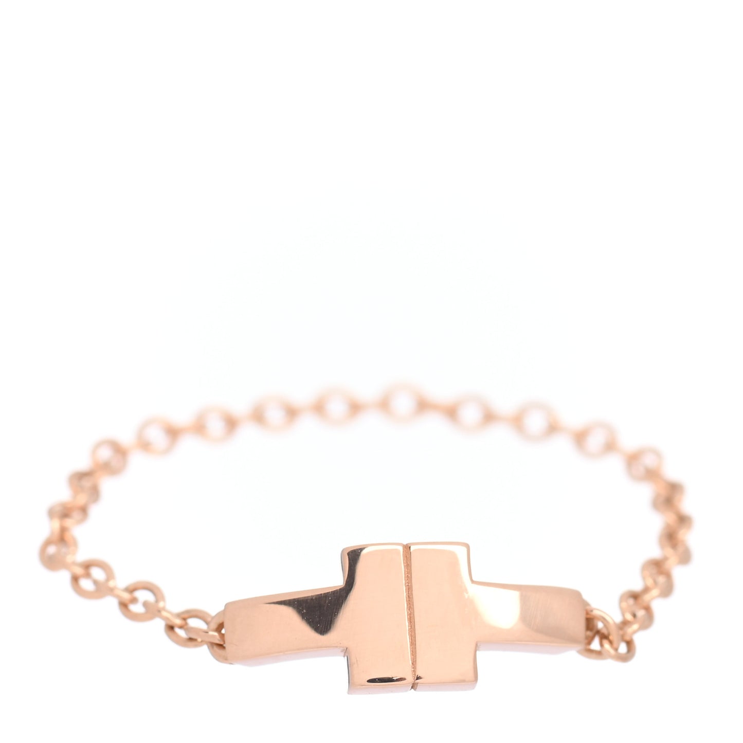 18K Rose Gold T Chain Ring 54 7