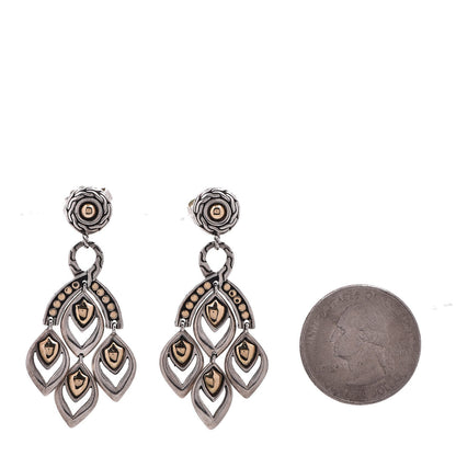 John Hardy Sterling Silver 18K Yellow Gold Naga Chandelier Earrings 2 of 9