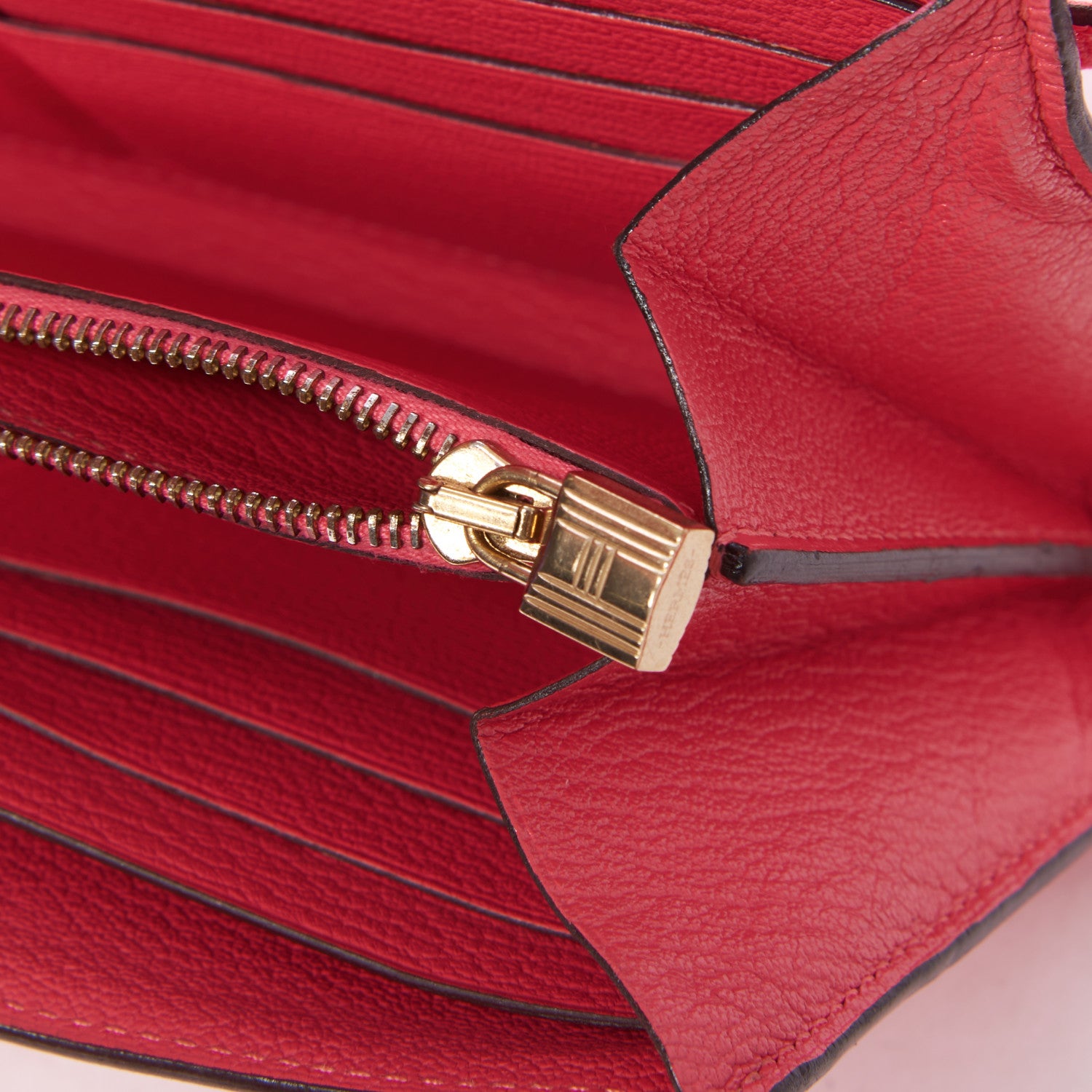 Hermes Chevre Mysore Kelly Longue Wallet Rose Lipstick 9 of 12