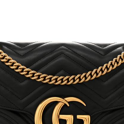 Gucci Calfskin Matelasse Medium GG Marmont Shoulder Bag Black 15 of 23