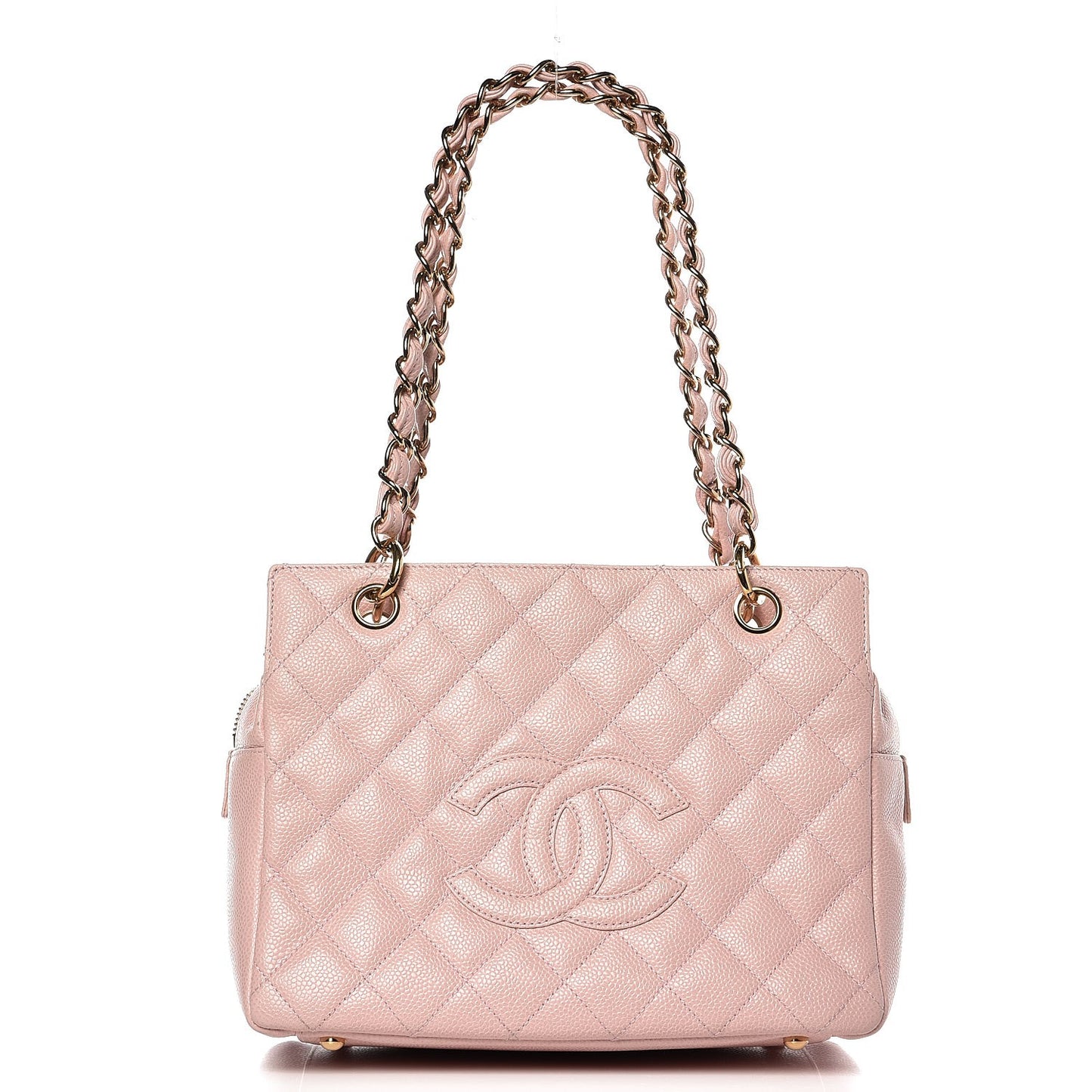 Caviar Quilted Petit Timeless Shopping Tote PTT Pink