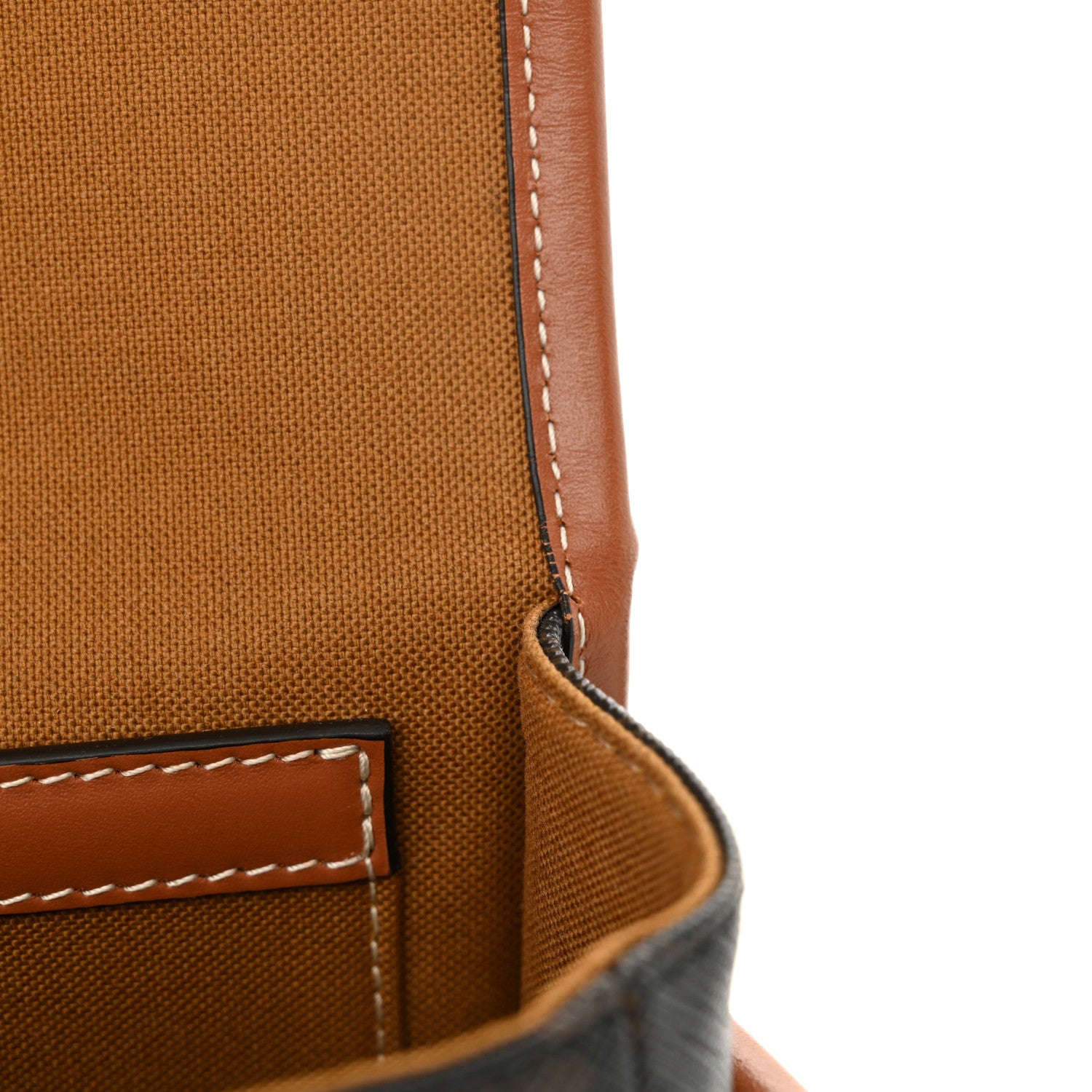 Celine Triomphe Canvas Medium Folco Bag Tan 10 of 11