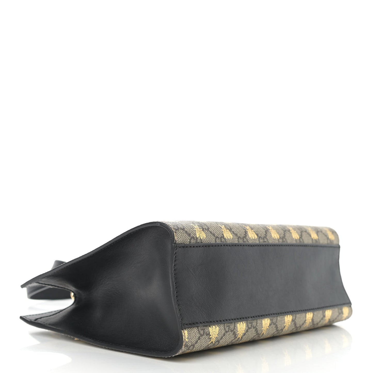 GG Supreme Monogram Bees Small Padlock Tote Beige Oro Black