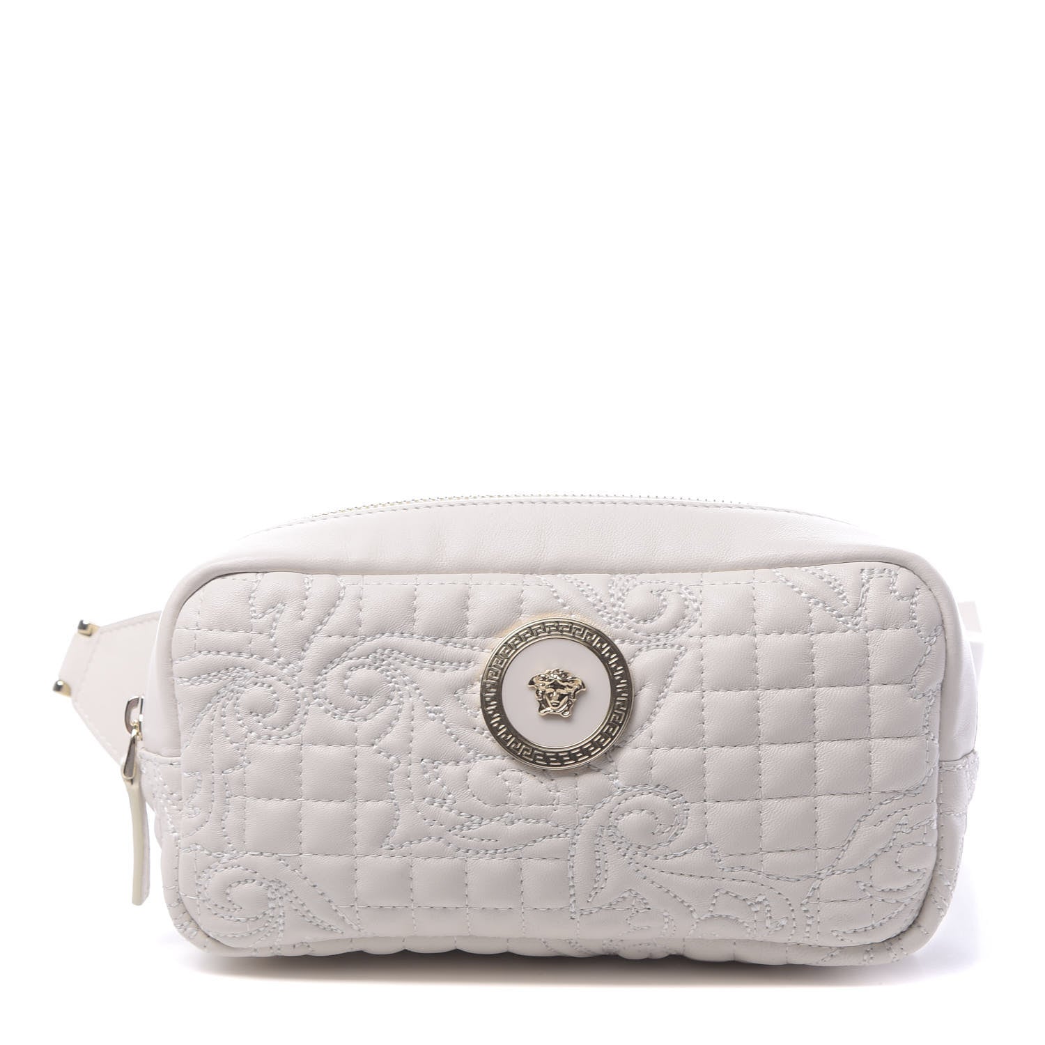 Versace Nappa Barocco Quilted Vanitas Medea Belt Bag White 1 of 9