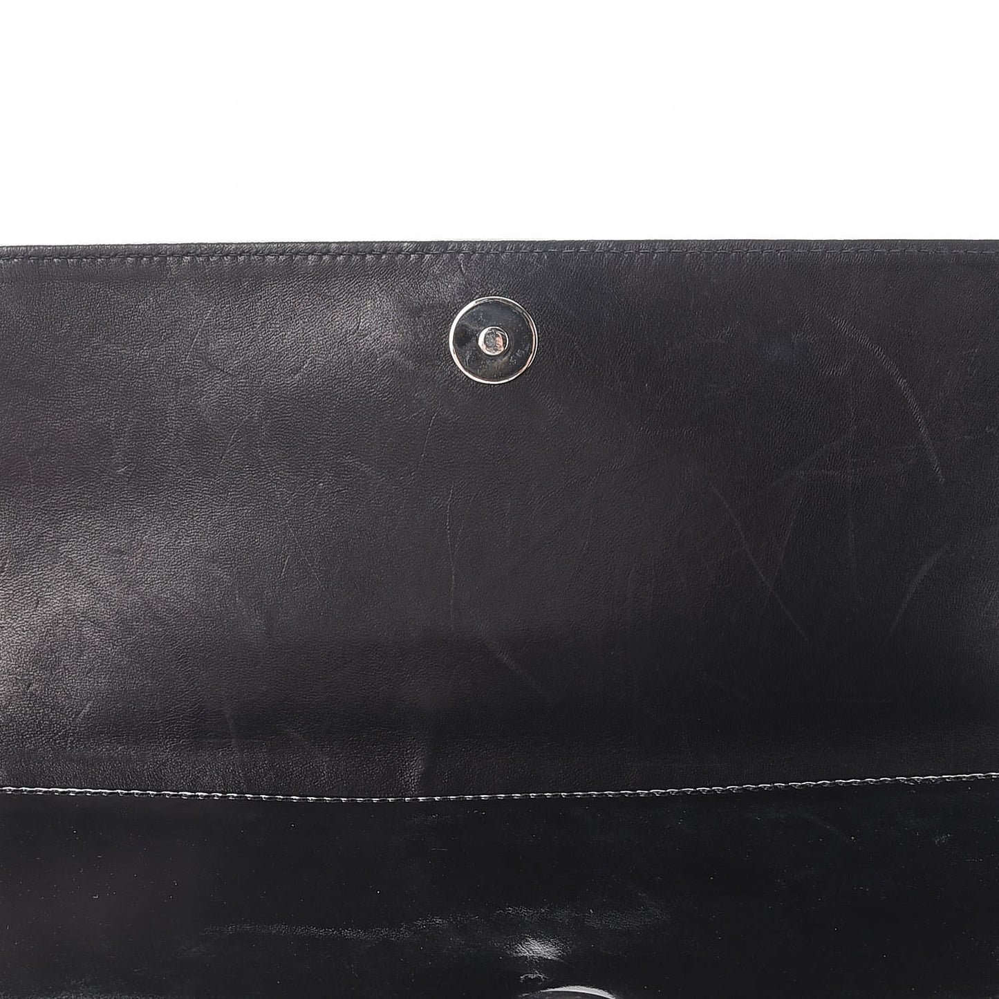 Patent Chocolate Bar Quilted CC Flap Black