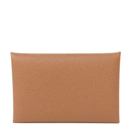 Hermes Epsom Calvi Card Case Gold 1 of 7