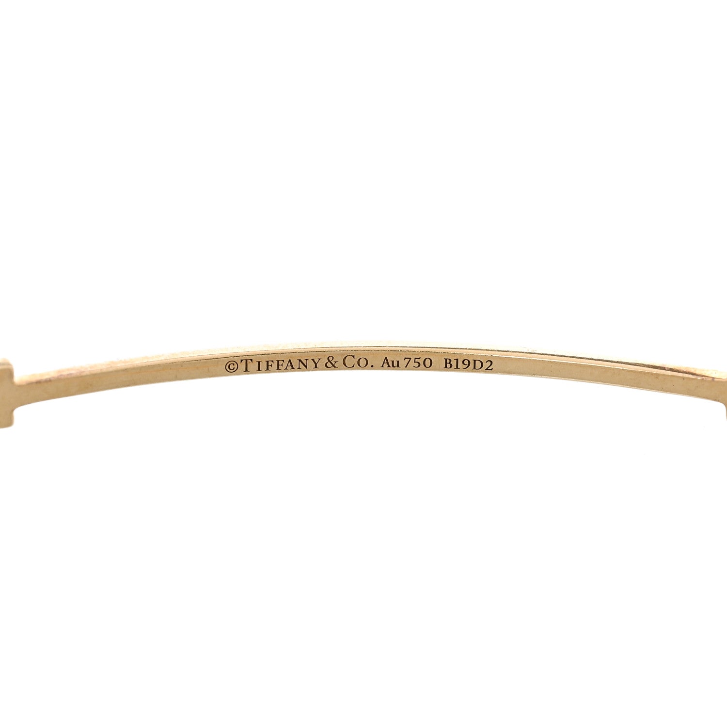 Tiffany 18K Yellow Gold Diamond Small T Smile Bracelet 3 of 4