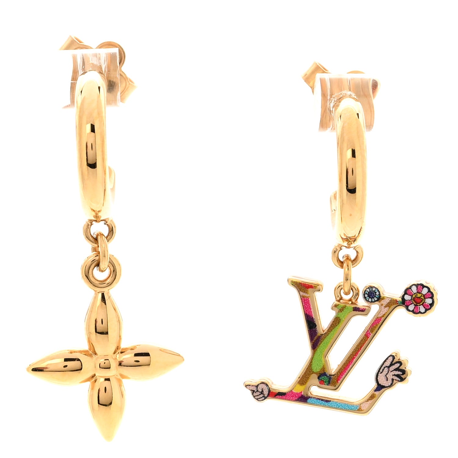 Louis Vuitton LV X TM Superflat Earrings Gold Multicolor 2 of 6