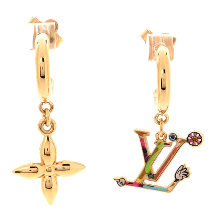 Louis Vuitton LV X TM Superflat Earrings Gold Multicolor 2 of 6