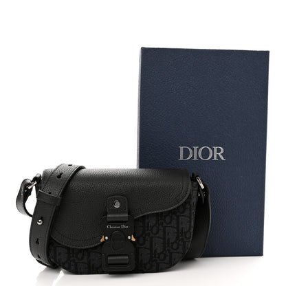 Christian Dior Grained Calfskin Oblique Saddle Pouch Black 11 of 11