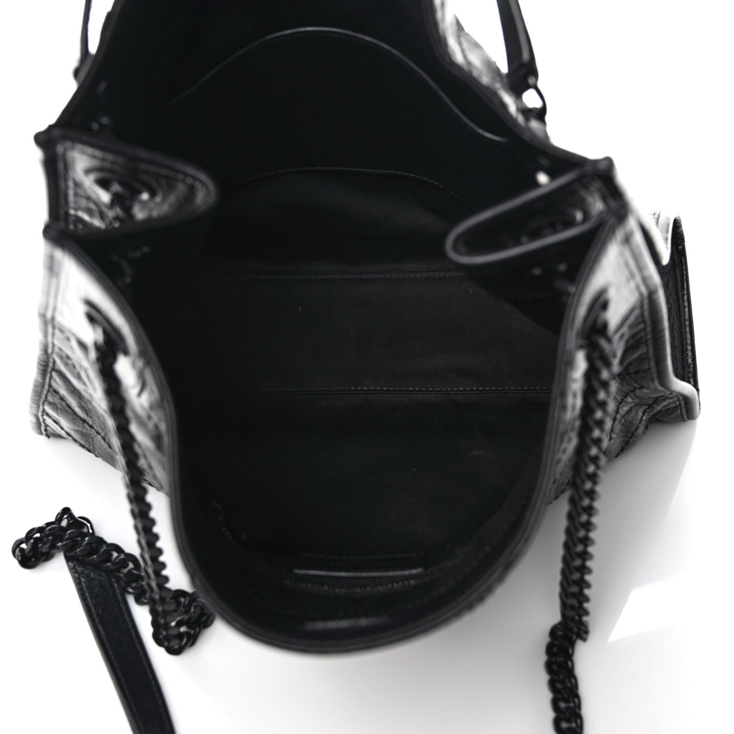 Saint Laurent Crinkled Calfskin Matelasse Monogram Medium Niki Shopper Tote Black 5 of 11
