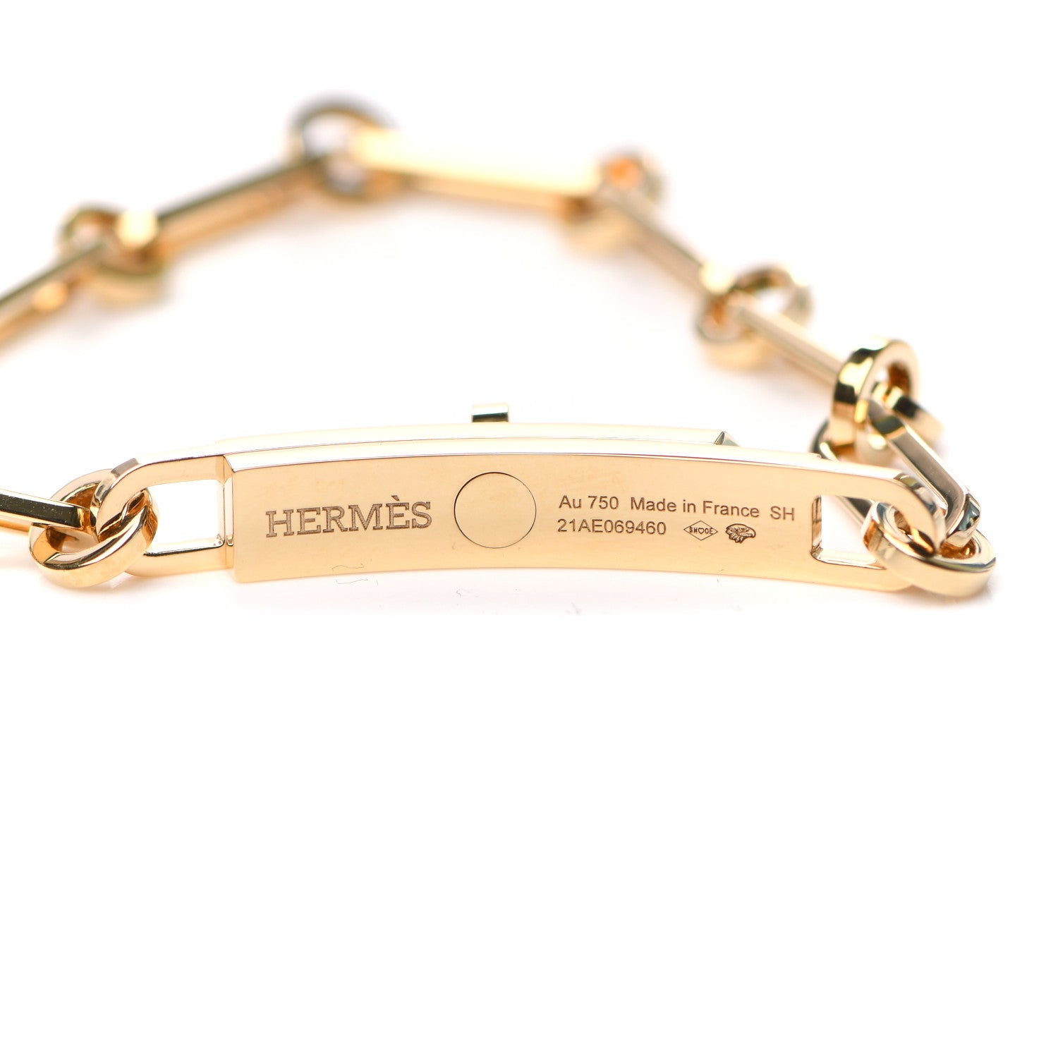 Hermes 18K Yellow Gold Diamond Pave PM Kelly Chaine Bracelet SH 4 of 5
