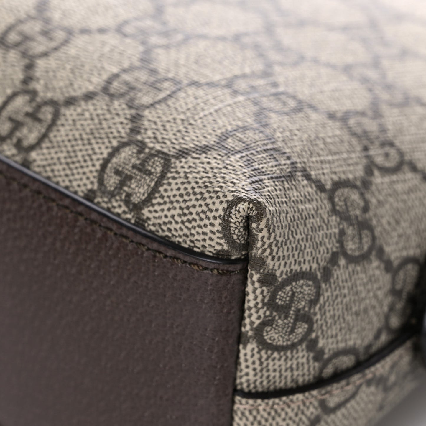 GG Supreme Monogram Textured Dollar Calfskin Web Small Ophidia Dome Shoulder Bag Beige Ebony New Acero