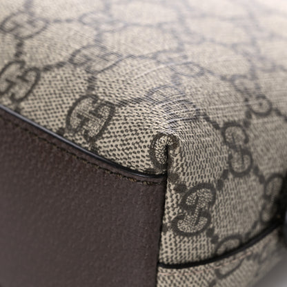 Gucci GG Supreme Monogram Textured Dollar Calfskin Web Small Ophidia Dome Shoulder Bag Beige Ebony New Acero 14 of 15