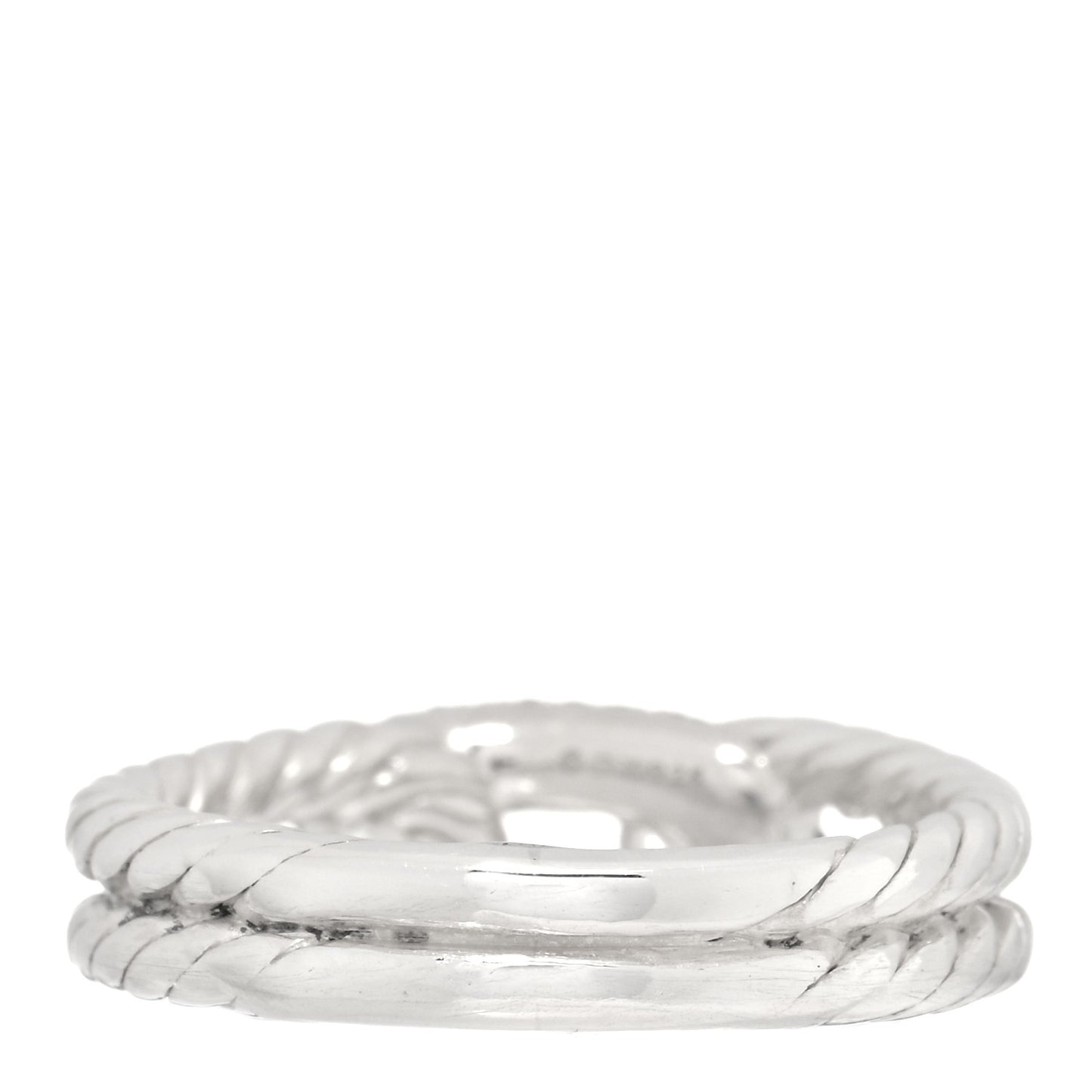 Sterling Silver Diamond Pave Petite Single Loop Labyrinth Ring 50 5.25