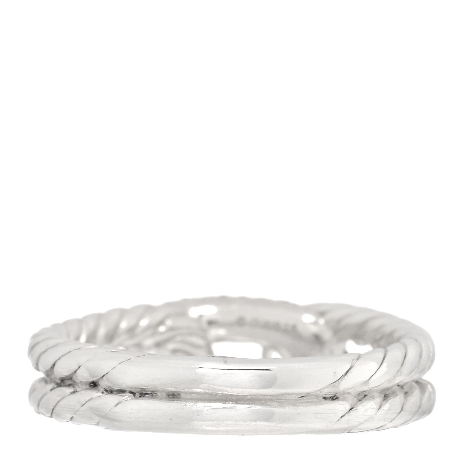 David Yurman Sterling Silver Diamond Pave Petite Single Loop Labyrinth Ring 50 5.25 3 of 4