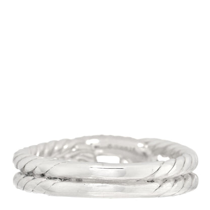 David Yurman Sterling Silver Diamond Pave Petite Single Loop Labyrinth Ring 52 6 3 of 4