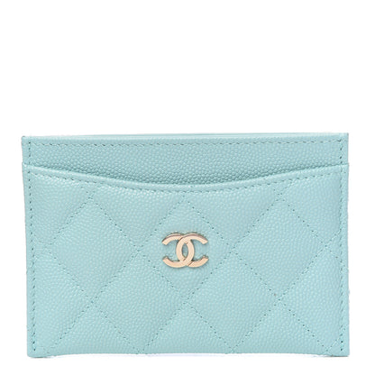Chanel Caviar Quilted Card Holder Light Blue 1 of 11
