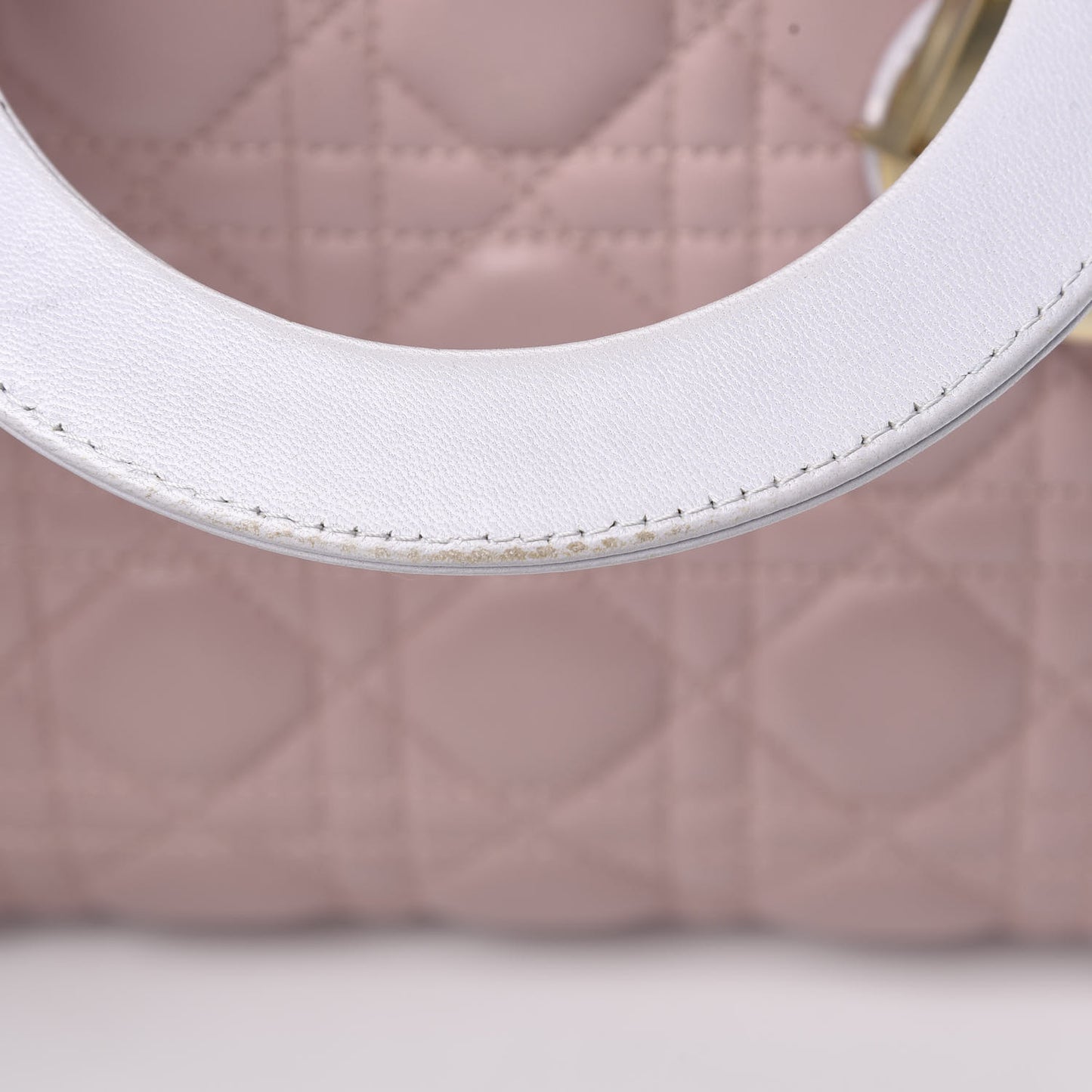 Lambskin Cannage Medium Tri-Color Lady Dior Rose Pale