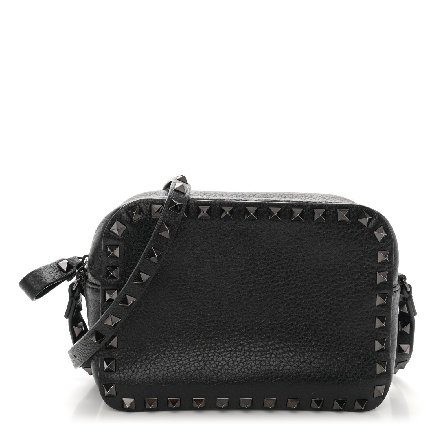 Valentino Garavani Grained Calfskin Rockstud Camera Crossbody Bag Black 1 of 10