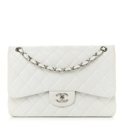 Chanel Caviar Quilted Jumbo Double Flap White 1 of 11