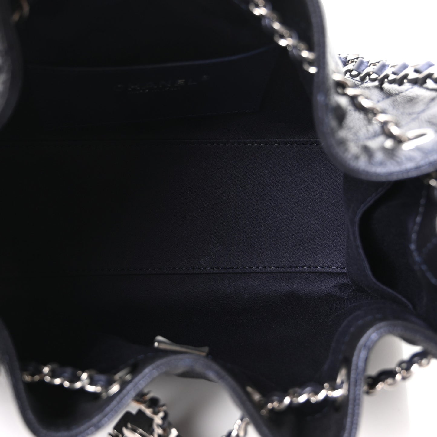 Metallic Caviar Quilted Mini Chanel 25 Handbag Dark Blue