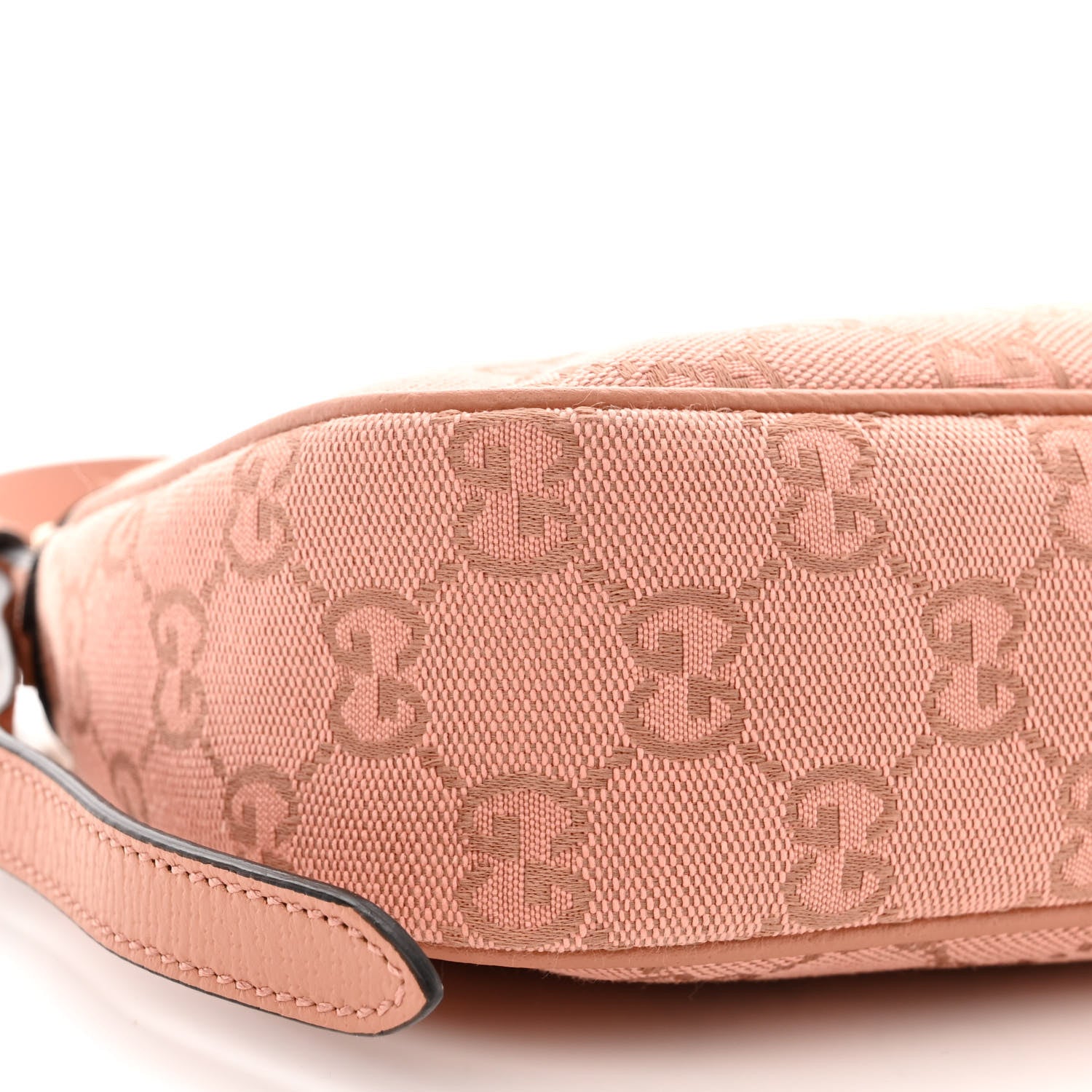Gucci Monogram Textured Dollar Calfskin Small Ophidia Hobo Cloche Rose Pink 9 of 11