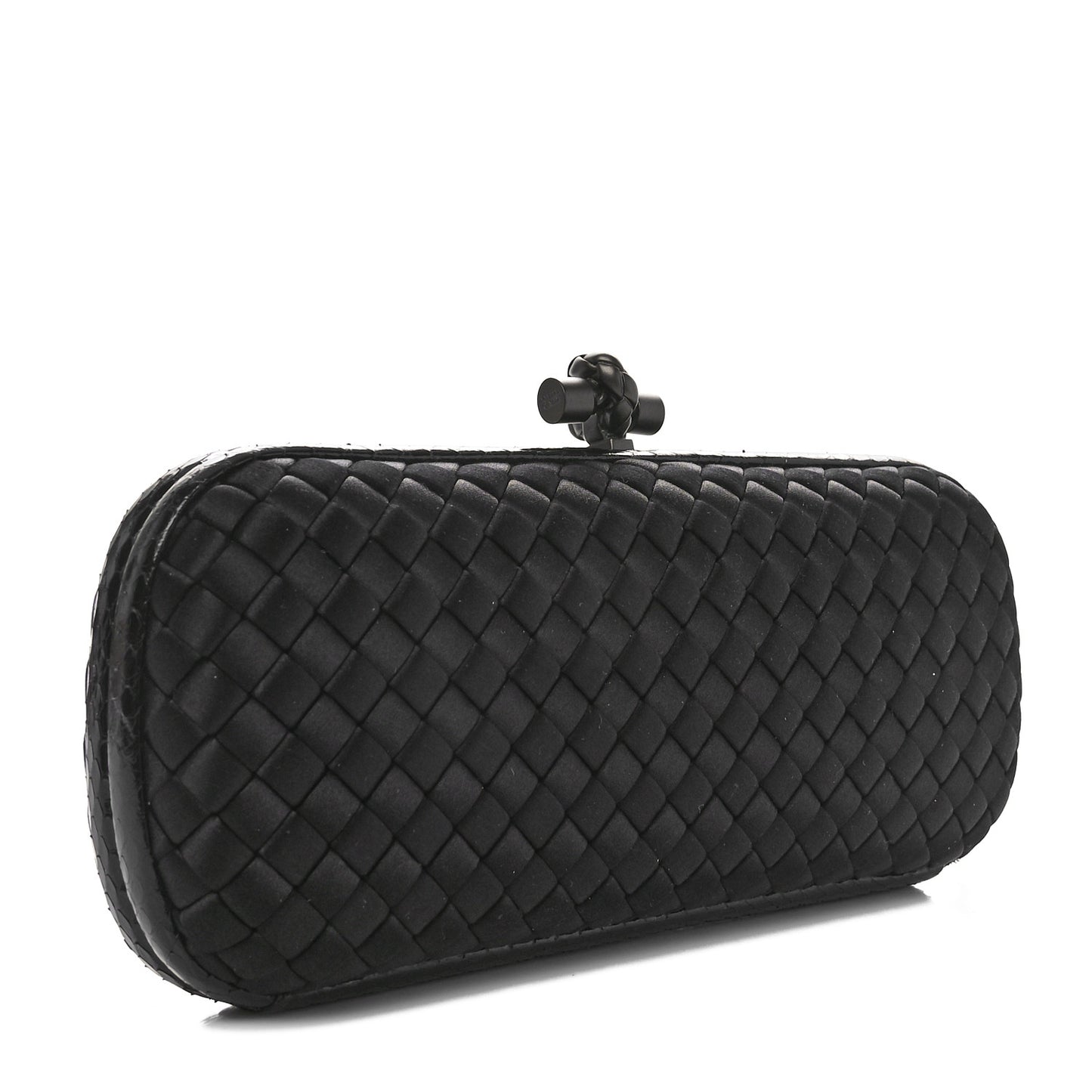 Satin Ayers Intreccio Impero Stretch Knot Clutch Black