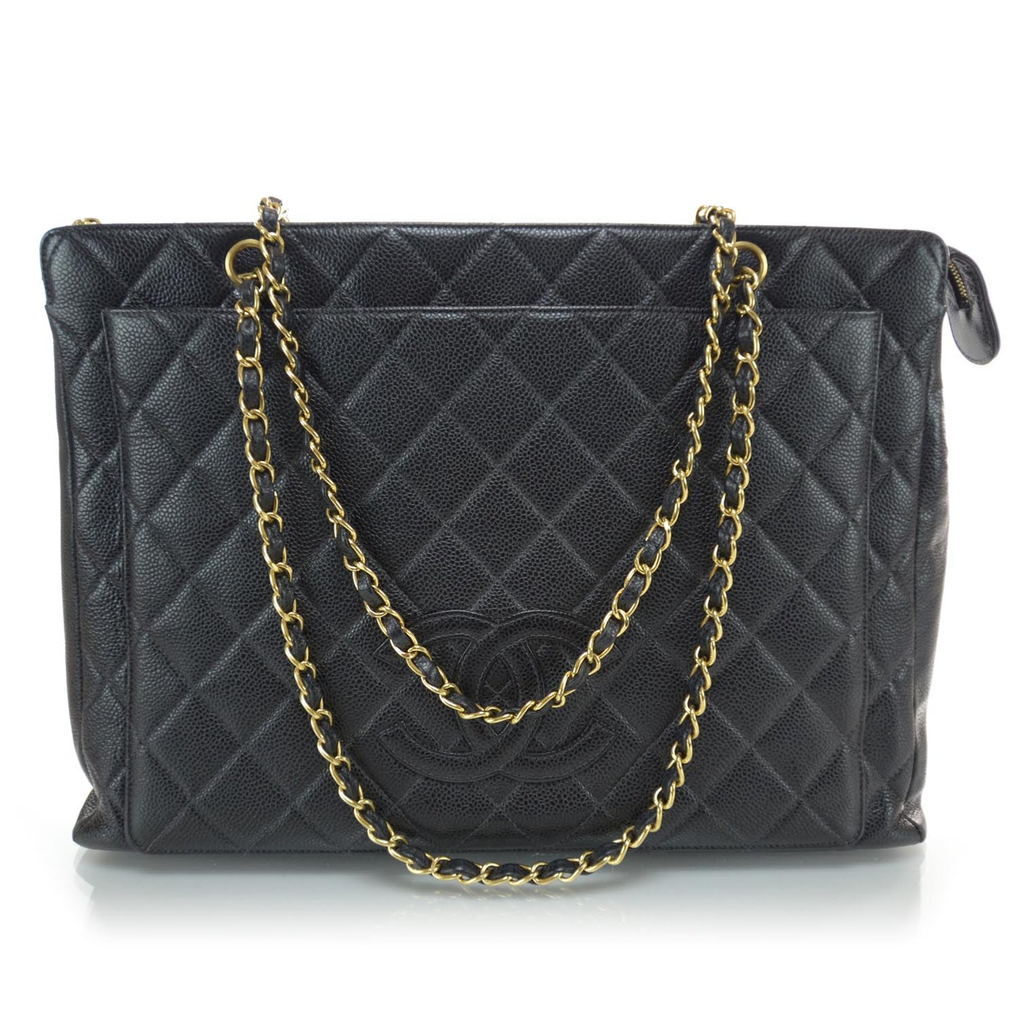 Caviar Quilted CC Shoulder Bag Black