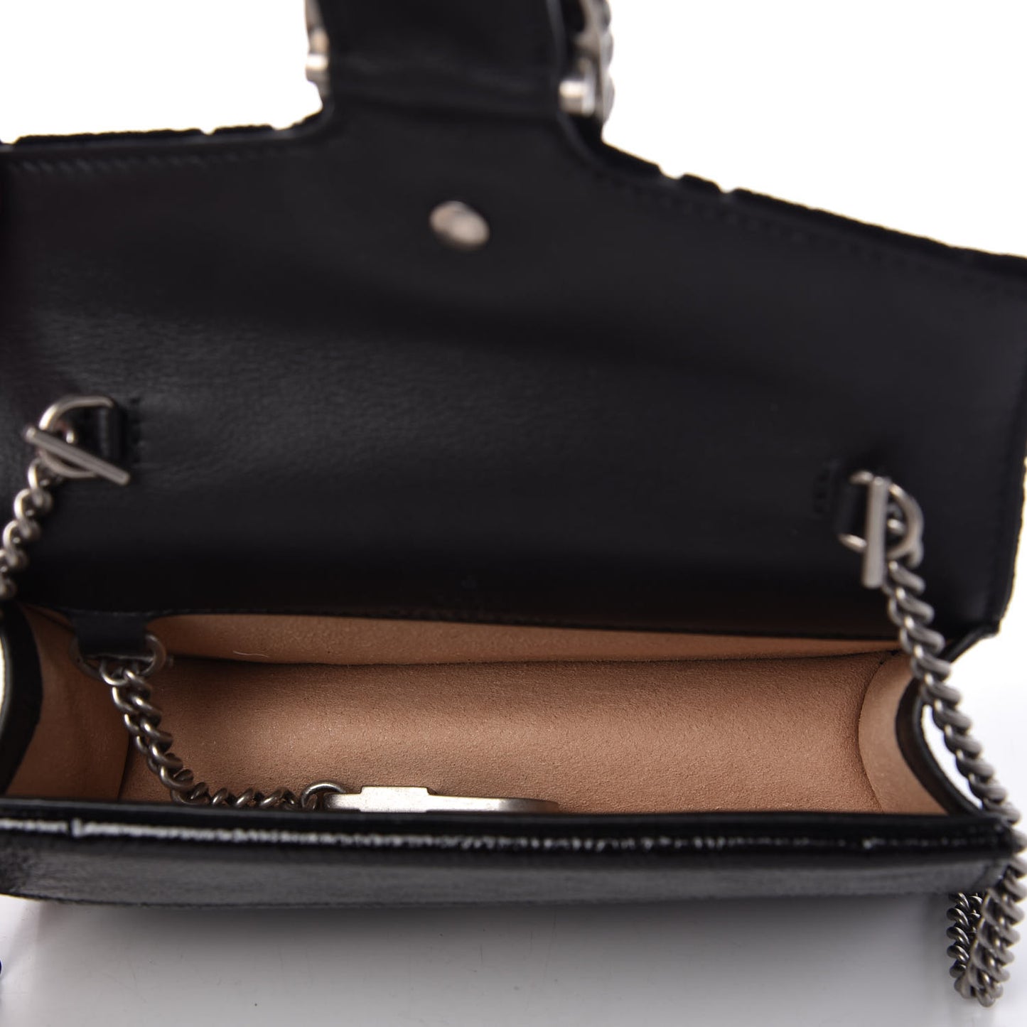 Velvet GG Monogram Super Mini Dionysus Shoulder Bag Black