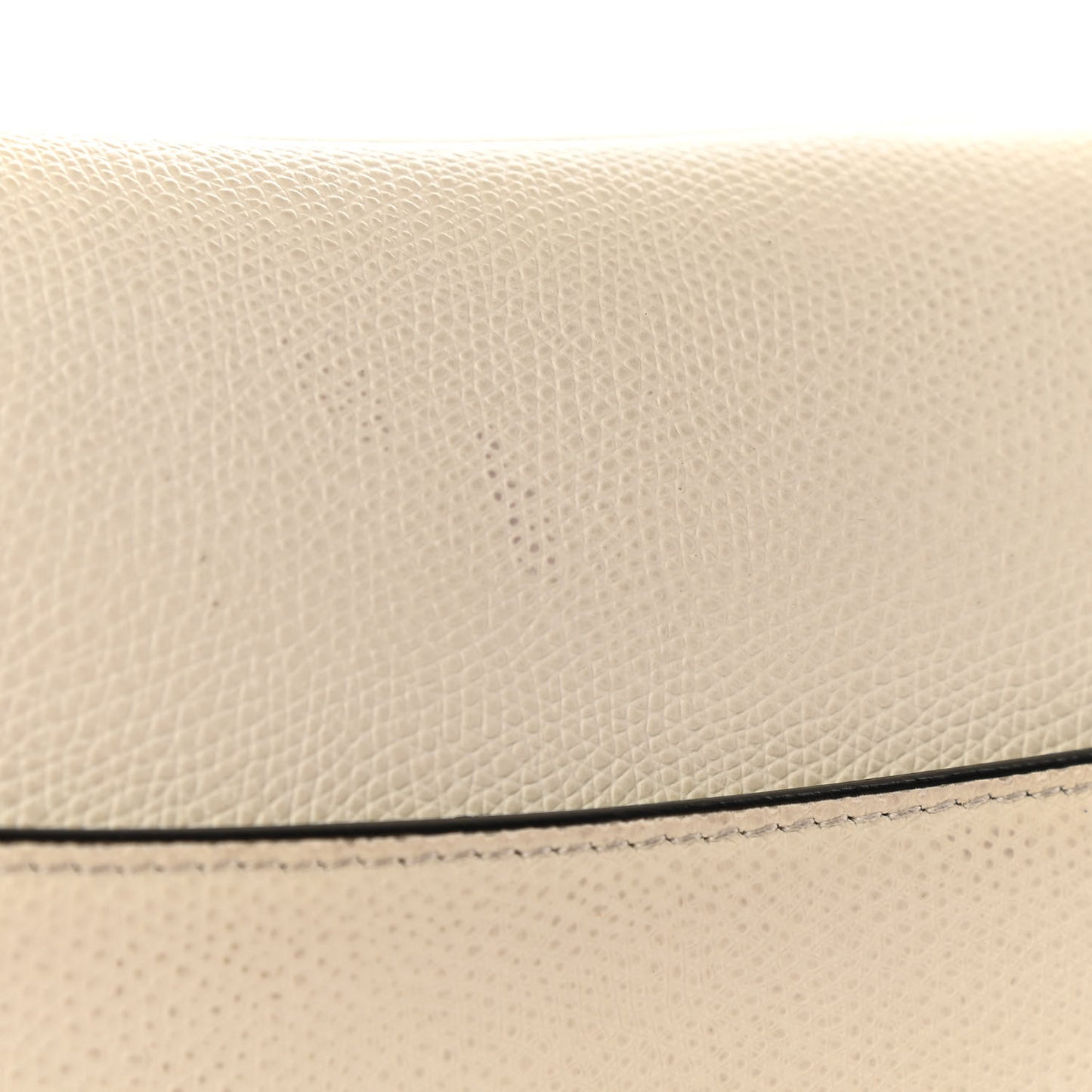 Grained Calfskin Saddle Bag White