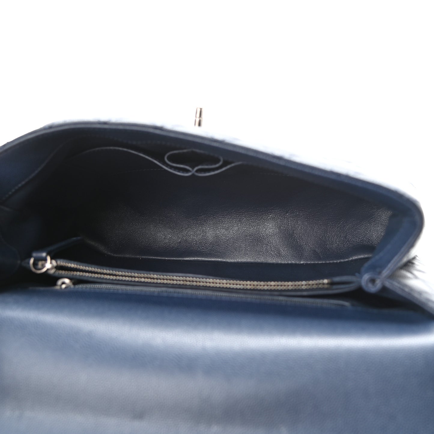 Caviar Lizard Quilted Medium Coco Handle Flap Navy