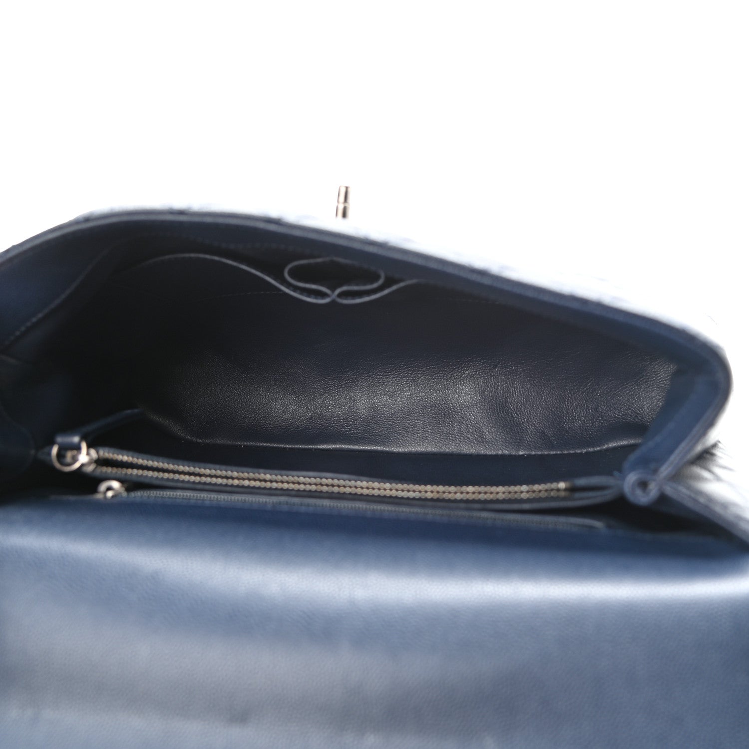 Chanel Caviar Lizard Quilted Medium Coco Handle Flap Navy 7 of 10