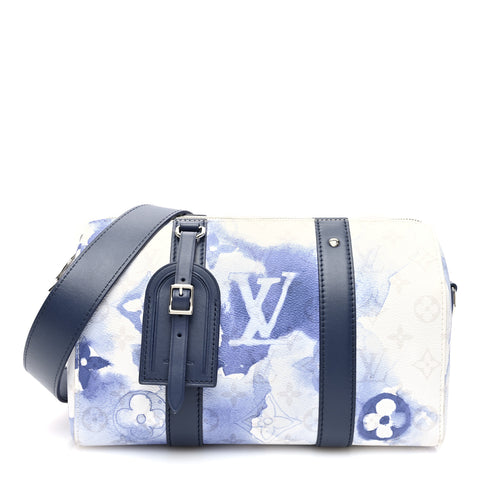 Monogram Watercolor City Keepall Blue
