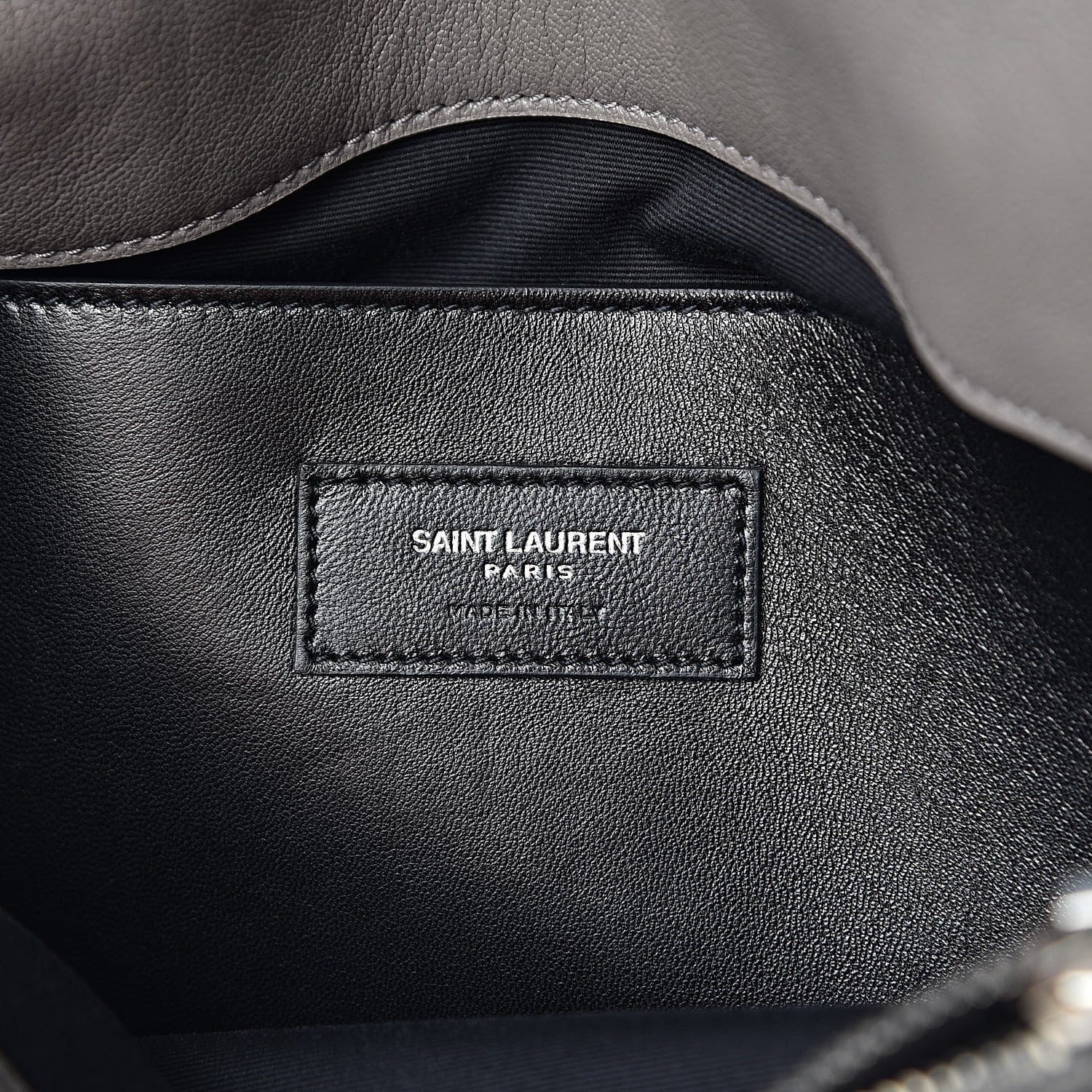 Saint Laurent Sheepskin Medium West Hollywood Monogram Fold-Over Bag Grey 6 of 10