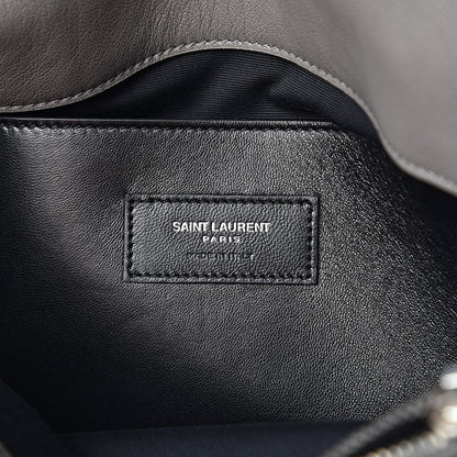 Saint Laurent Sheepskin Medium West Hollywood Monogram Fold-Over Bag Grey 6 of 10
