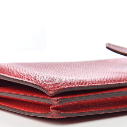 Hermes Epsom Bearn Gusset Wallet Rouge Casaque 13 of 18