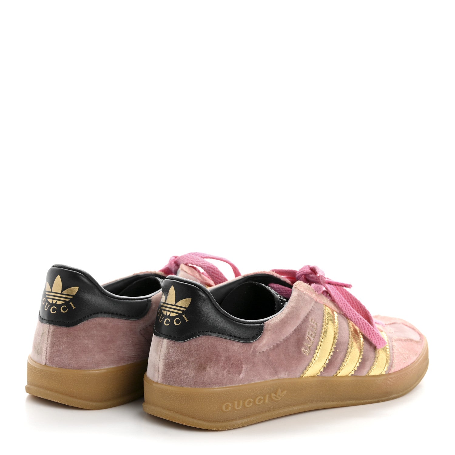 Gucci X ADIDAS Softy Velvet Suede Madeira Demetra Womens Gazelle Sneakers 4.5 Pink Gold 5 of 10
