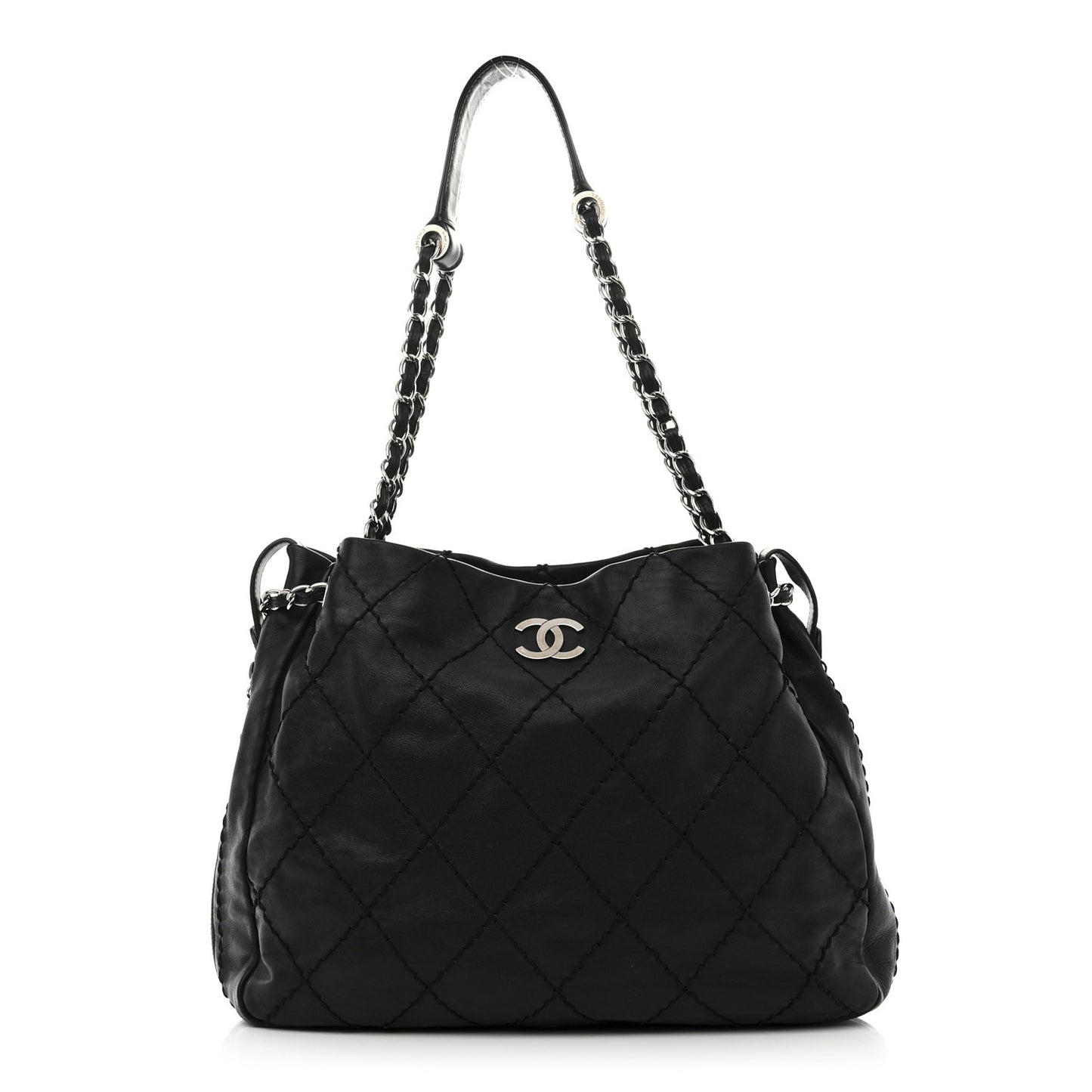 Lambskin Expandable Tote Black