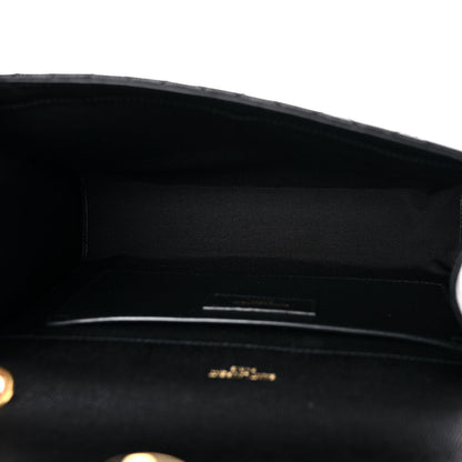 Saint Laurent Grain De Poudre Textured Mixed Matelasse Triquilt Medium Monogram Satchel Black 5 of 8