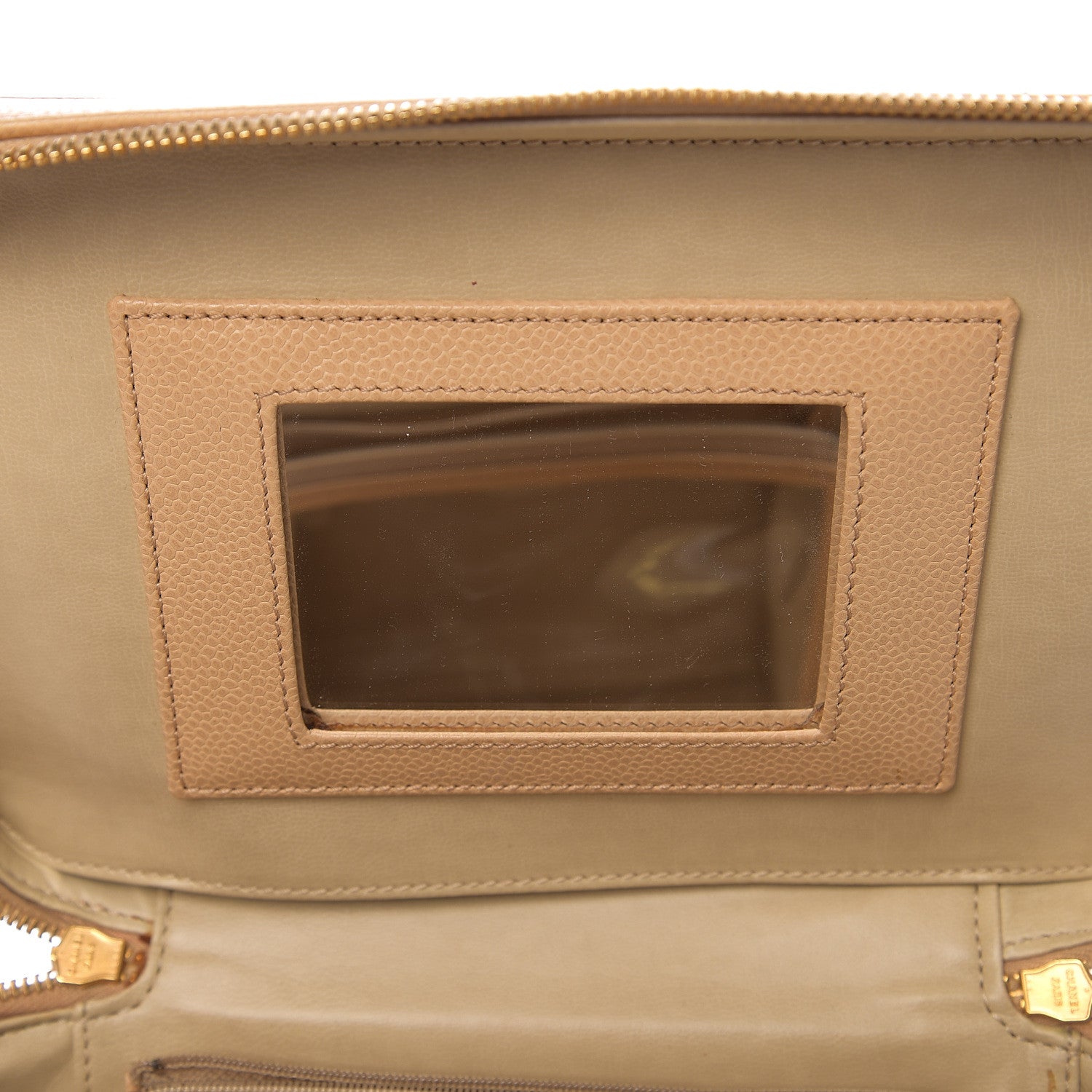Chanel Caviar CC Vanity Train Case Beige 10 of 21