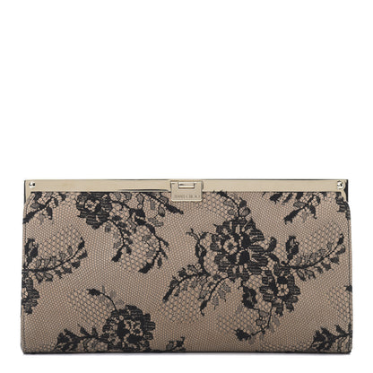 Jimmy Choo Calfskin Lace Camille Clutch Black 1 of 8