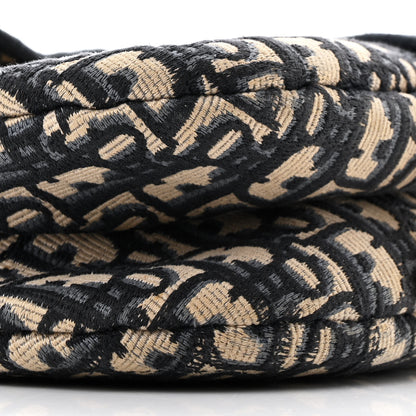 Christian Dior Oblique Embroidered Saddle Bag Blue 9 of 11