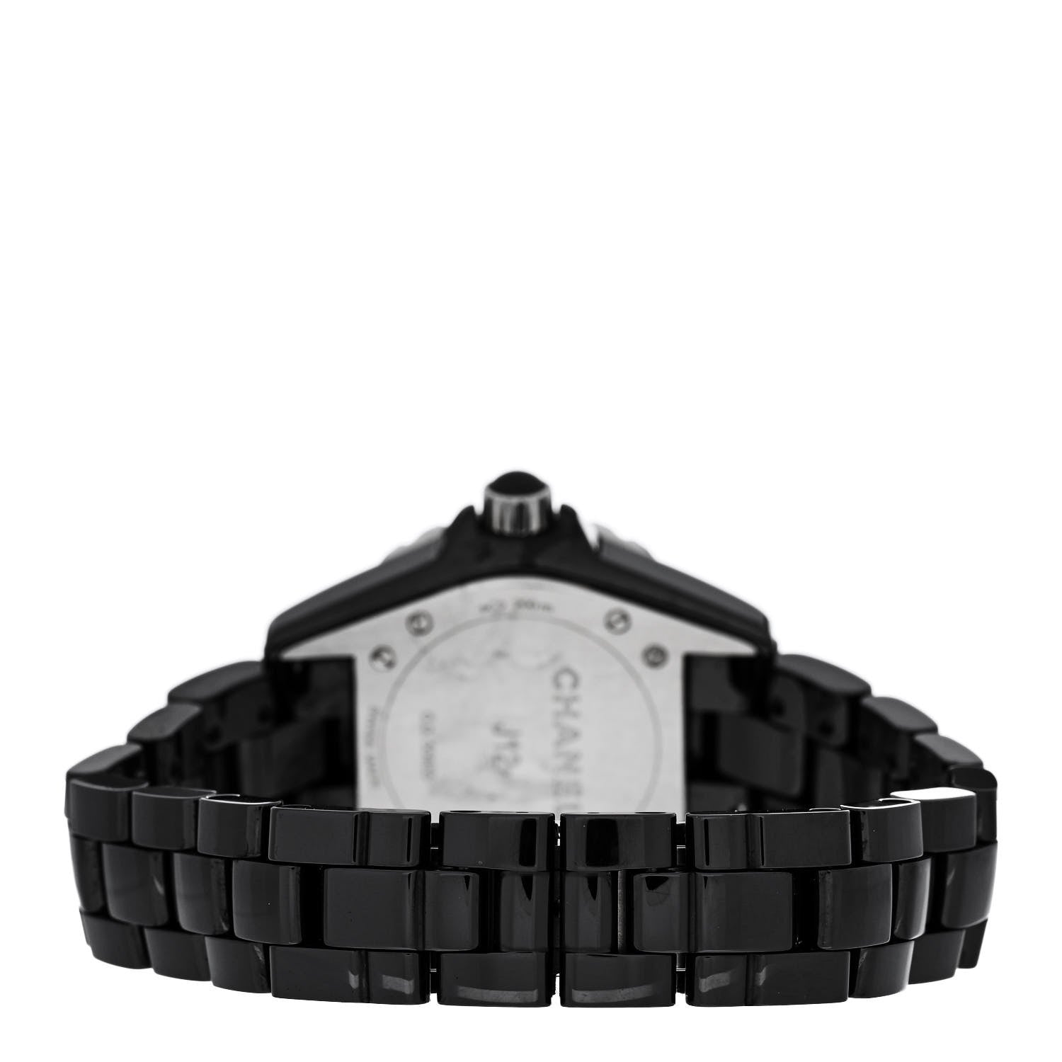 Chanel Stainless Steel Ceramic Diamond 33mm J12 Quartz Watch Black 3 of 4