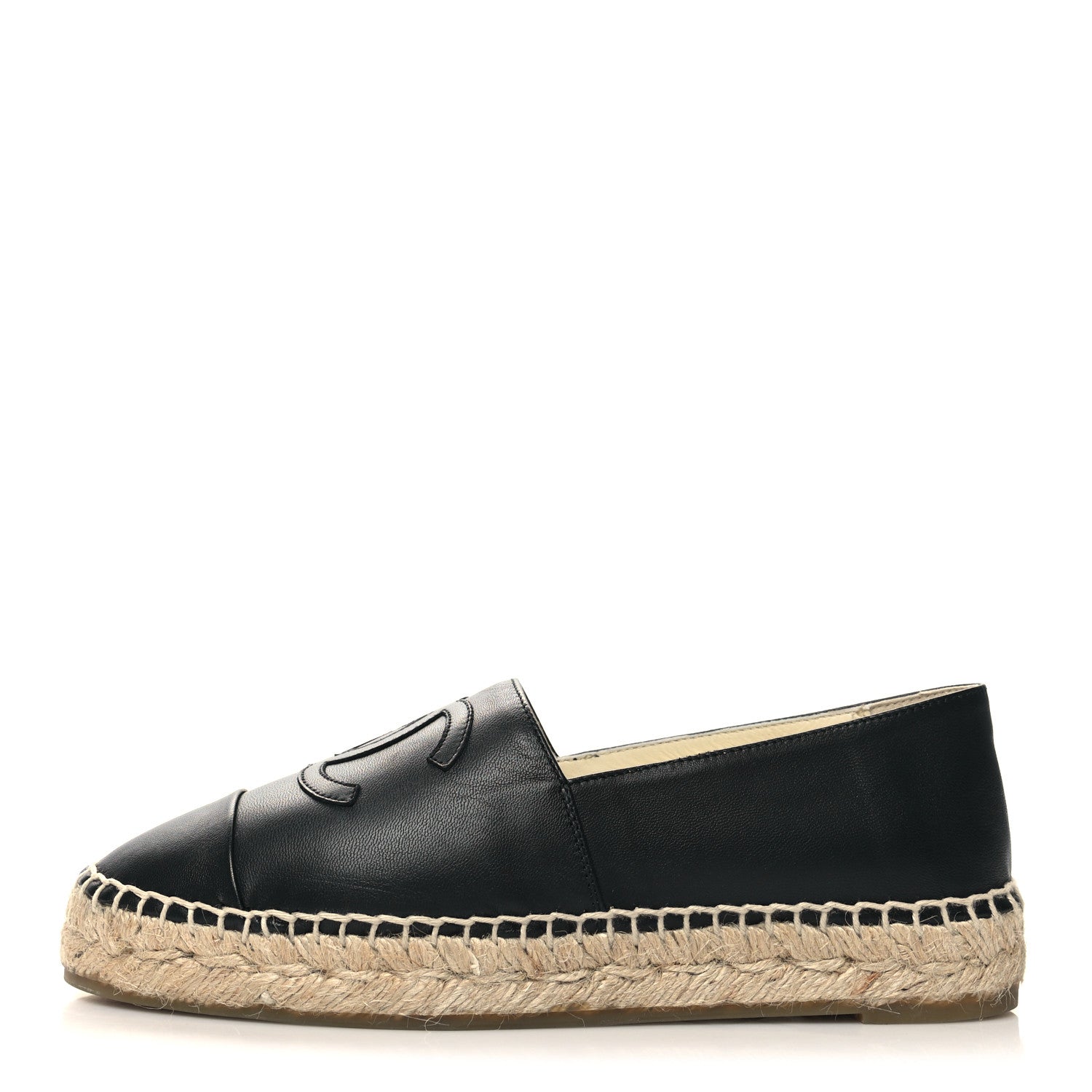 Chanel Lambskin CC Espadrilles 36 Black 1 of 9