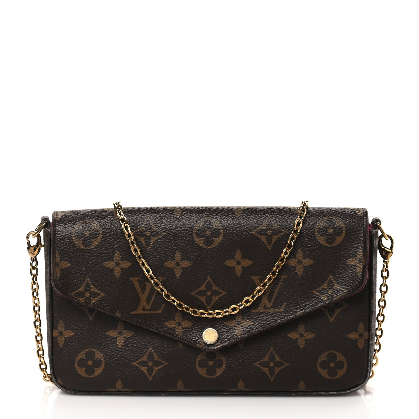 Monogram Pochette Felicie Chain Wallet Fuchsia