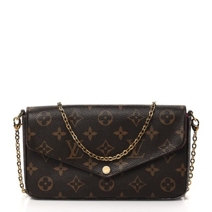 Louis Vuitton Monogram Pochette Felicie Chain Wallet Fuchsia 1 of 11