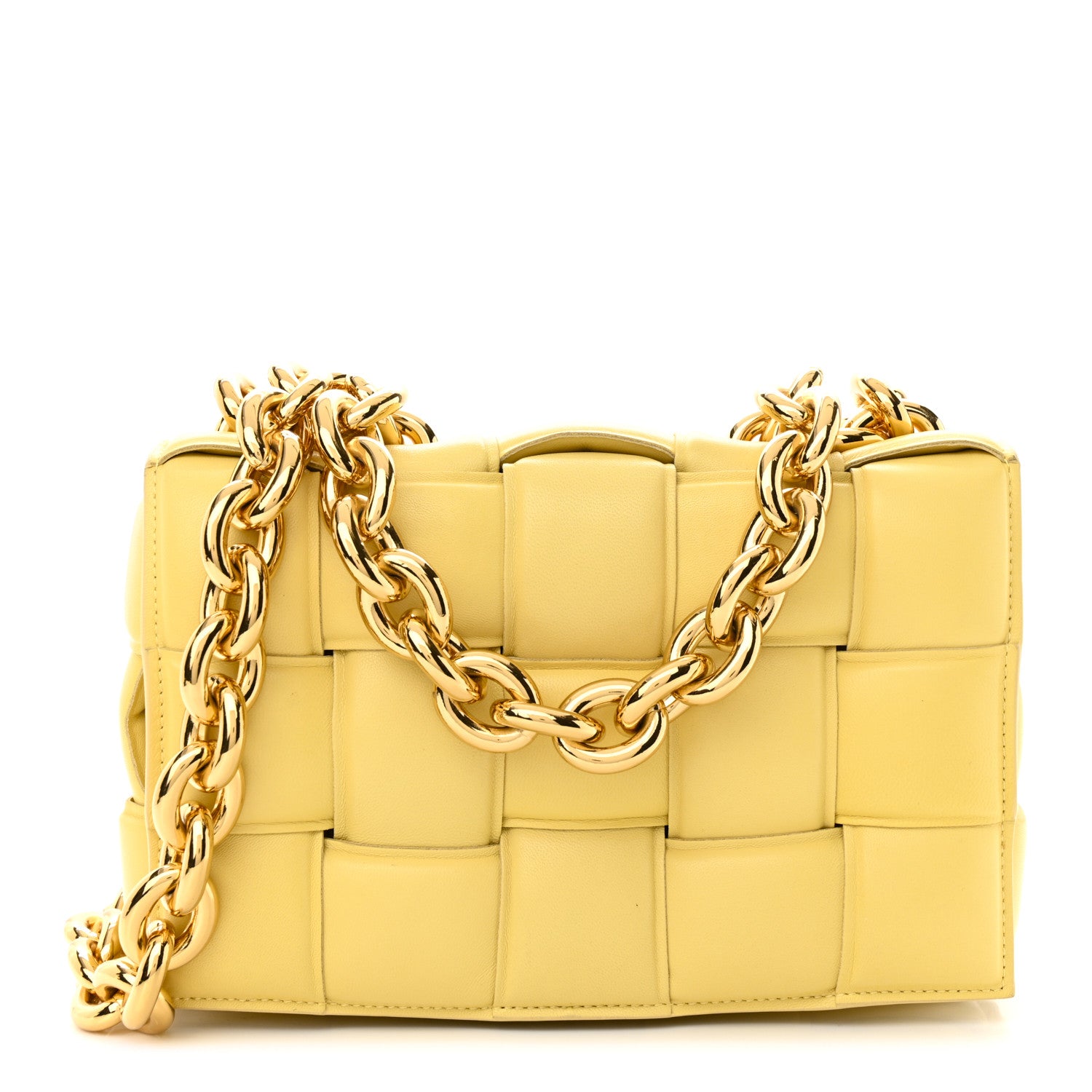 Bottega Veneta Lambskin Maxi Intreccio Padded Chain Cassette Crossbody Bag Corn 1 of 11